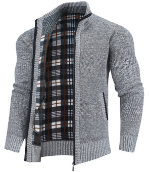 Flannel-Lined Full-Zip Sweater (5 Designs)